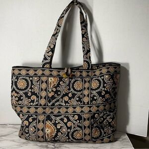 Vera Bradley Caffe Latte Black and Brown Tote